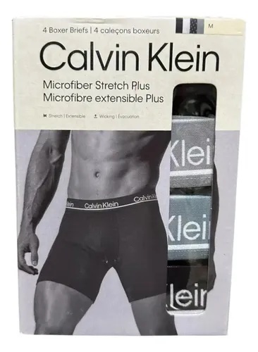 Calvin Klein Microfiber Stretch Plus – Paquete de 4 Bóxers Briefs para Hombre