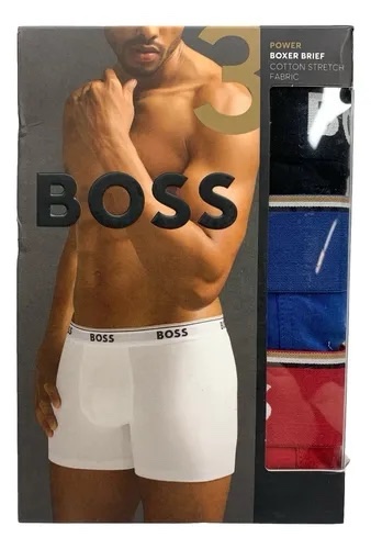 Paquete de 3 Calzoncillos Bóxer BOSS Power Cotton Stretch – Negro / Multicolor